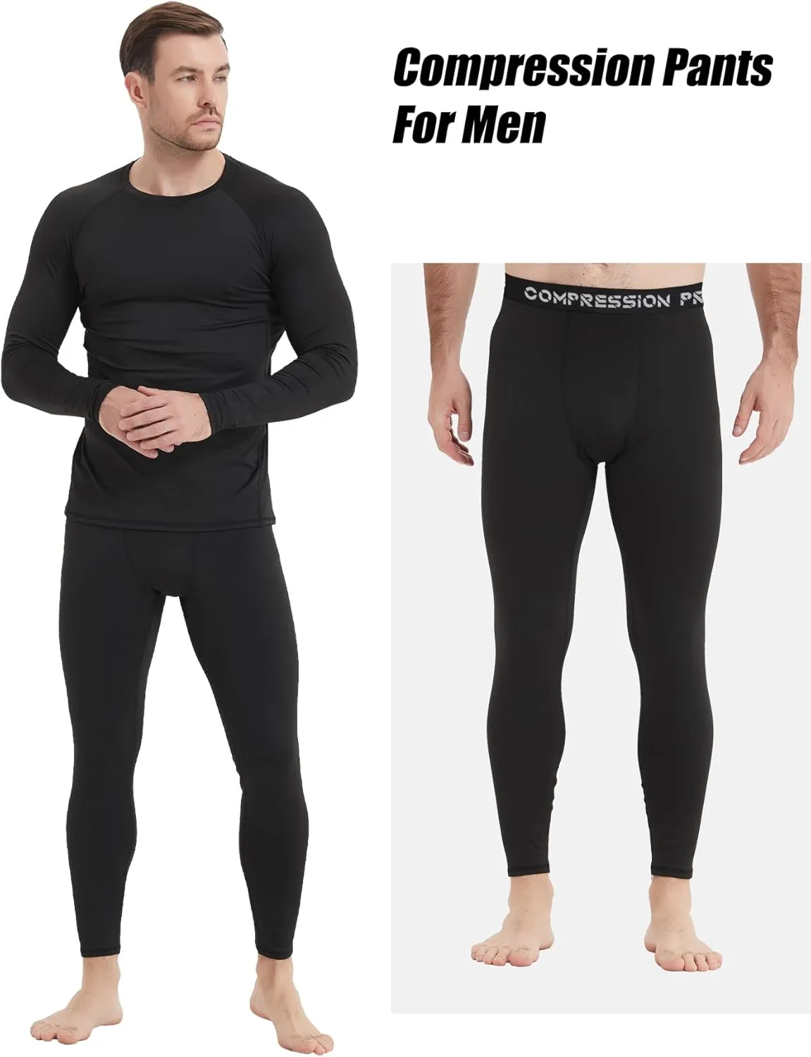 1/3/4 Pack Men's Compression Pants Tights Leggings Athletic Sports Baselayer Running Cycling Workout Training Pants