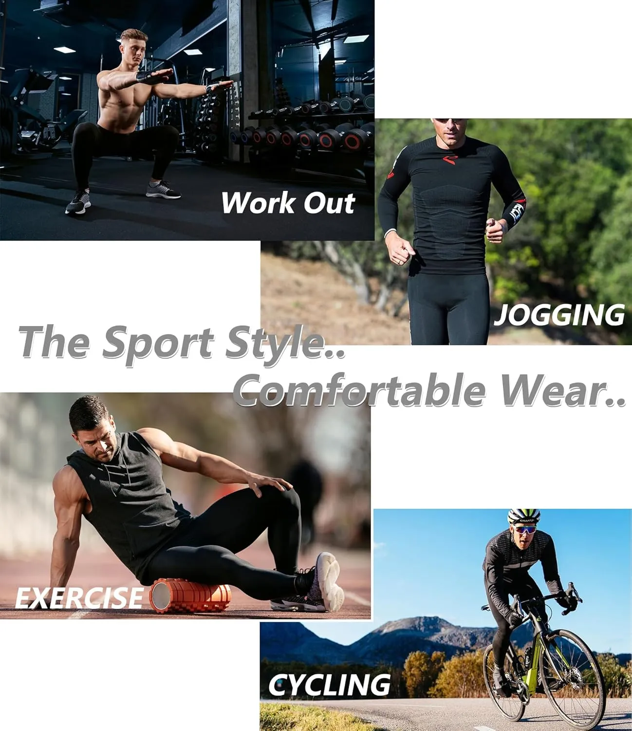 1/3/4 Pack Men's Compression Pants Tights Leggings Athletic Sports Baselayer Running Cycling Workout Training Pants