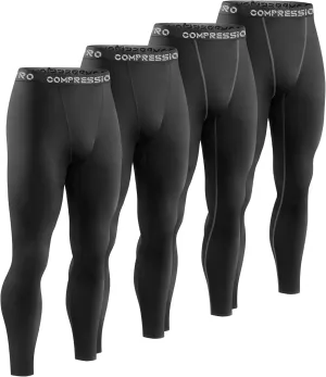 1/3/4 Pack Men's Compression Pants Tights Leggings Athletic Sports Baselayer Running Cycling Workout Training Pants
