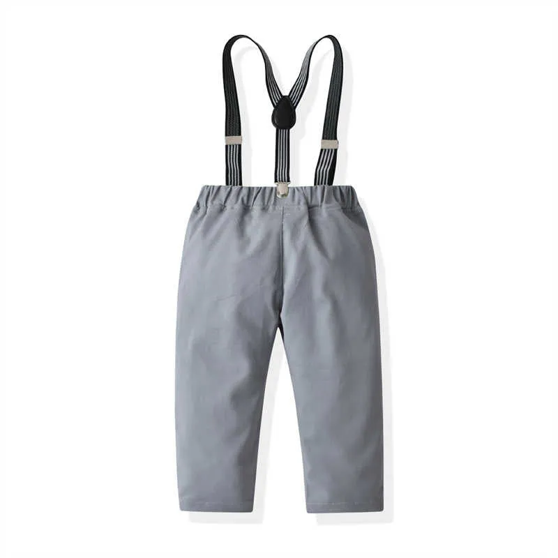 2 Pieces Set Baby Kid Boys Dressy Solid Color Bow Shirts And Suits Trousers Wholesale 211109434