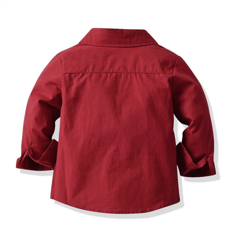 2 Pieces Set Baby Kid Boys Dressy Solid Color Bow Shirts And Suits Trousers Wholesale 211109434
