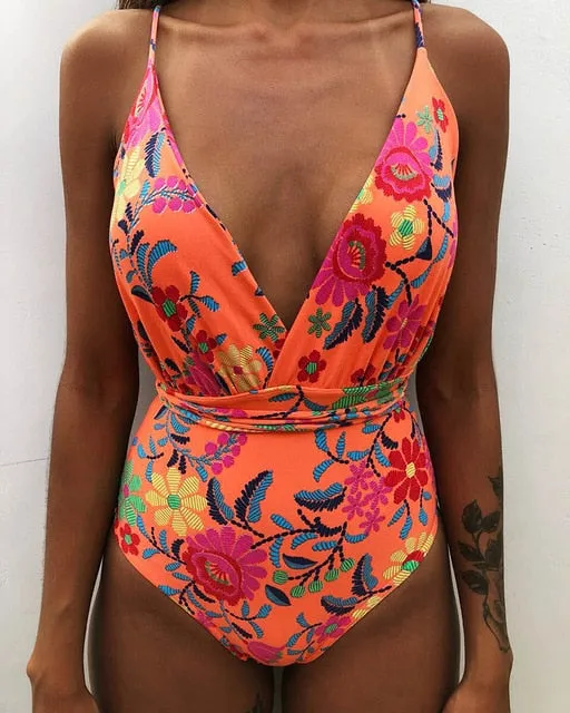 2019 Swimwear Women One Piece Brazilian Backless Monokini