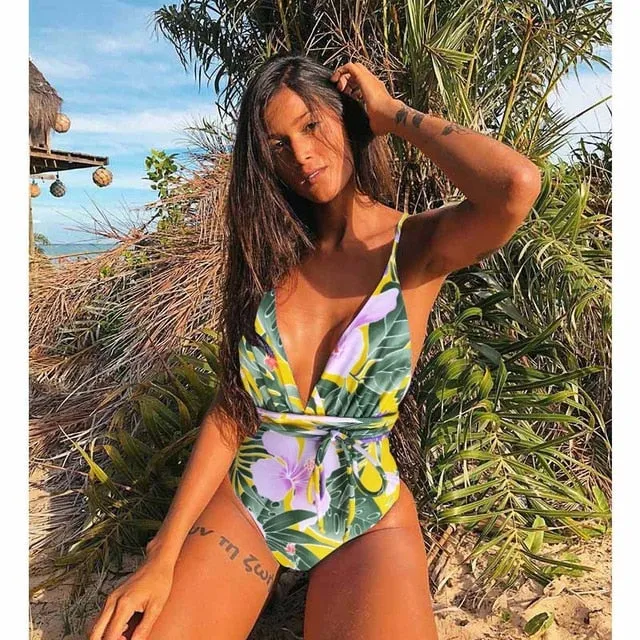 2019 Swimwear Women One Piece Brazilian Backless Monokini