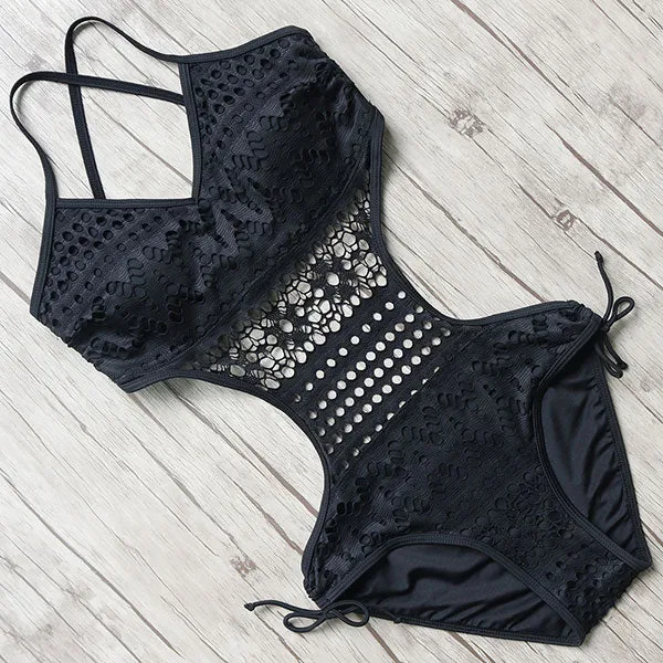 2019 Swimwear Women One Piece Hollow Monokini