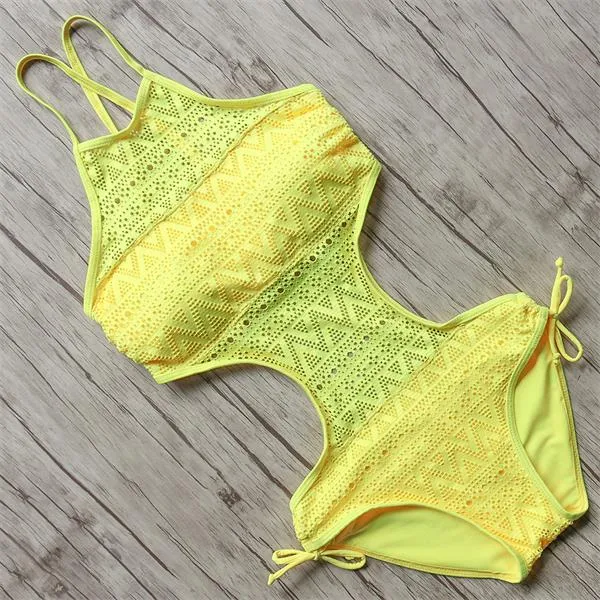 2019 Swimwear Women One Piece Hollow Monokini