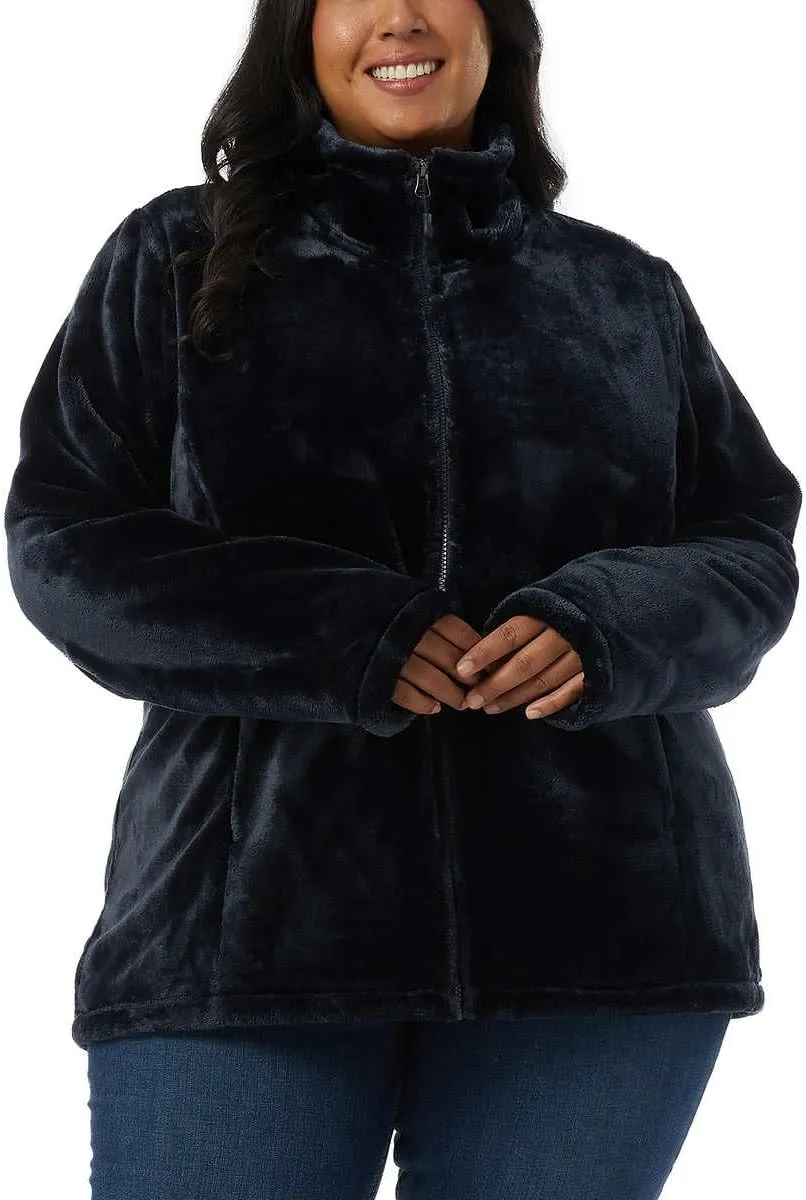 32 DEGREES Heat Women Soft & Cozy Plush Velvet Full Zip Jacket