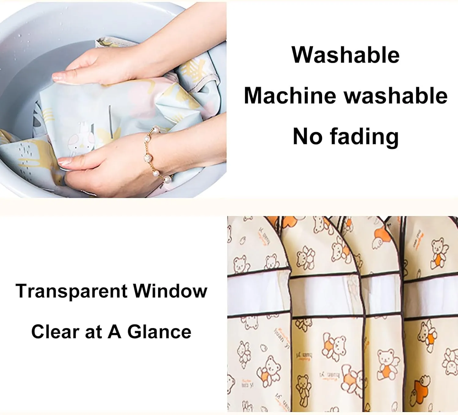 5 Pcs Garment Bags for Travel, Suit Bags for Closet Storage Washable Suit Cover for T-Shirt, Jacket, Suits, Coats, Oxford Fabrics(Gray,60x90cm/24x35in)