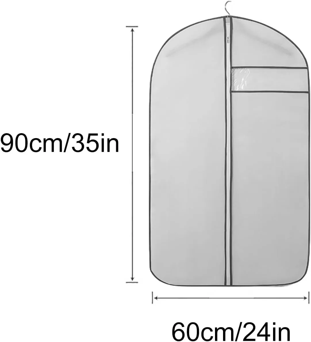 5 Pcs Garment Bags for Travel, Suit Bags for Closet Storage Washable Suit Cover for T-Shirt, Jacket, Suits, Coats, Oxford Fabrics(Gray,60x90cm/24x35in)