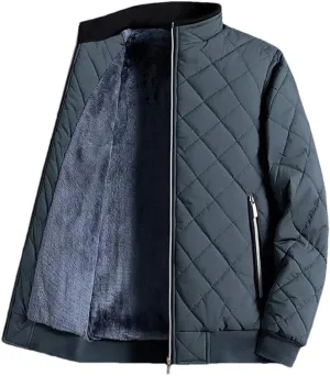 Adhdyuud Men's Cotton Padded Jackets Winter Thicken Warm Coats Lightweight Streetwear Quilted Jacket gray9 L
