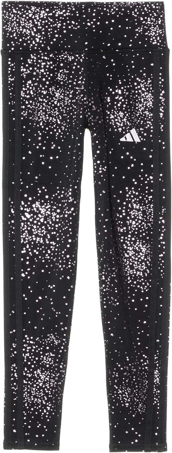 adidas Girls' Glam AOP 3 Stripe Cozy Legging (Big Kid)