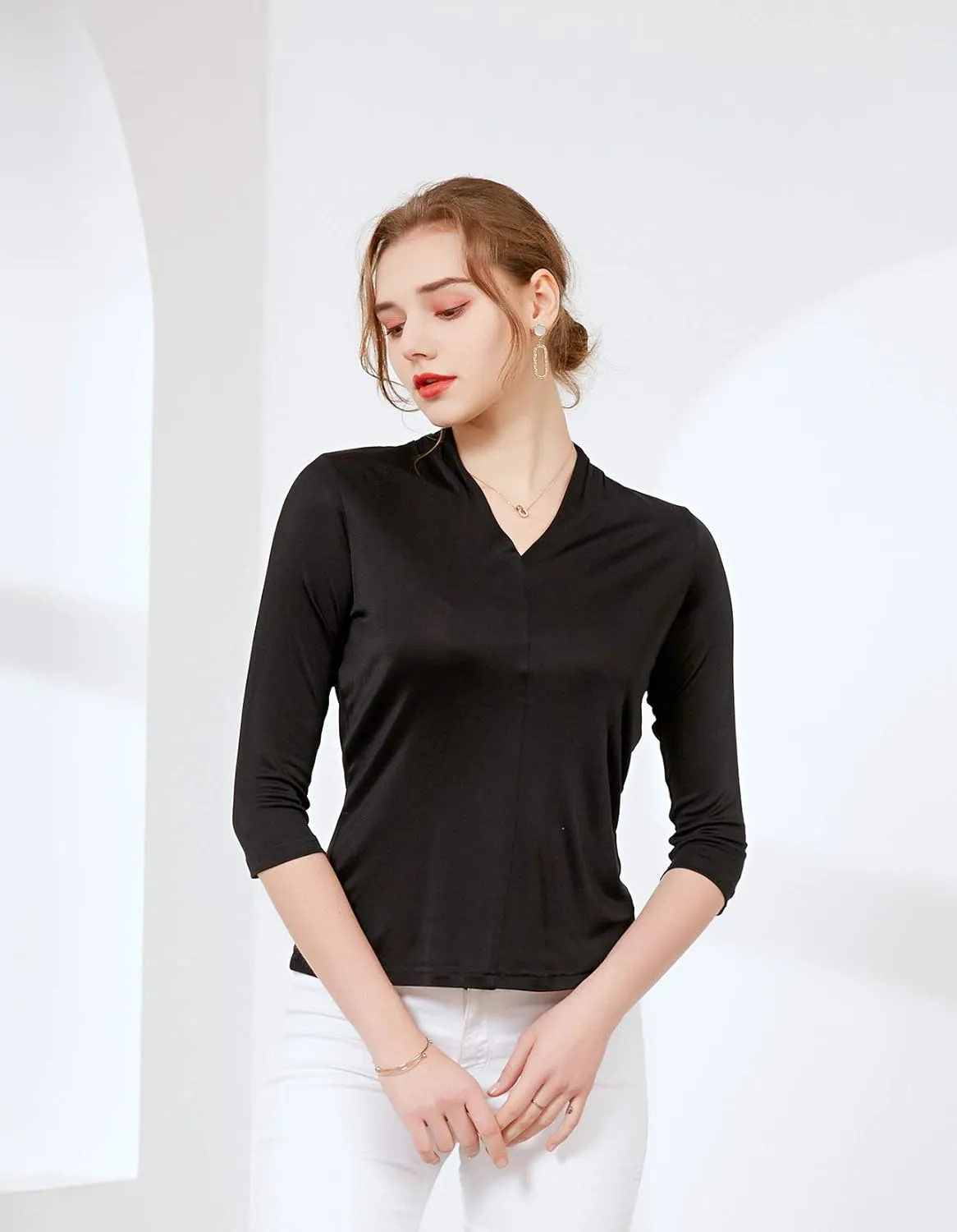 Alexander Women's Mulberry Silk T-Shirt Fashion Tops