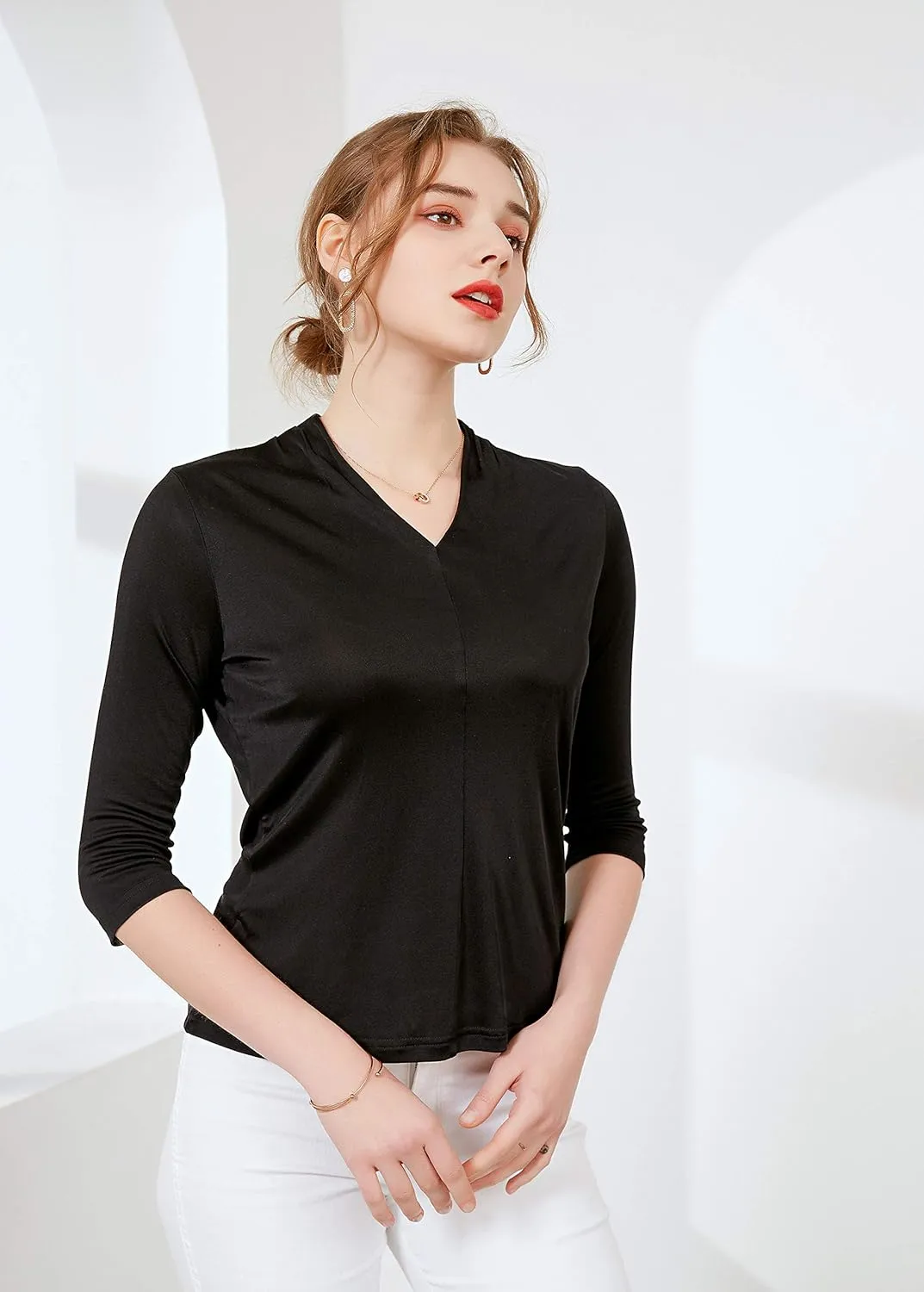 Alexander Women's Mulberry Silk T-Shirt Fashion Tops