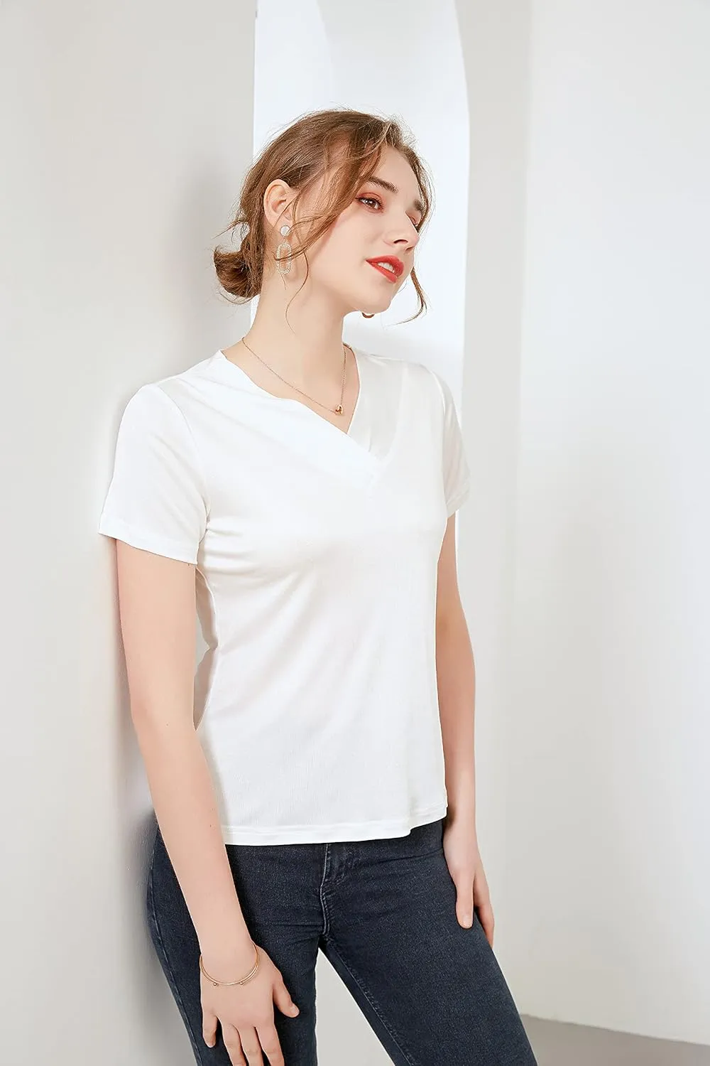 Alexander Women's Pure Mulberry Silk T-Shirt Tops