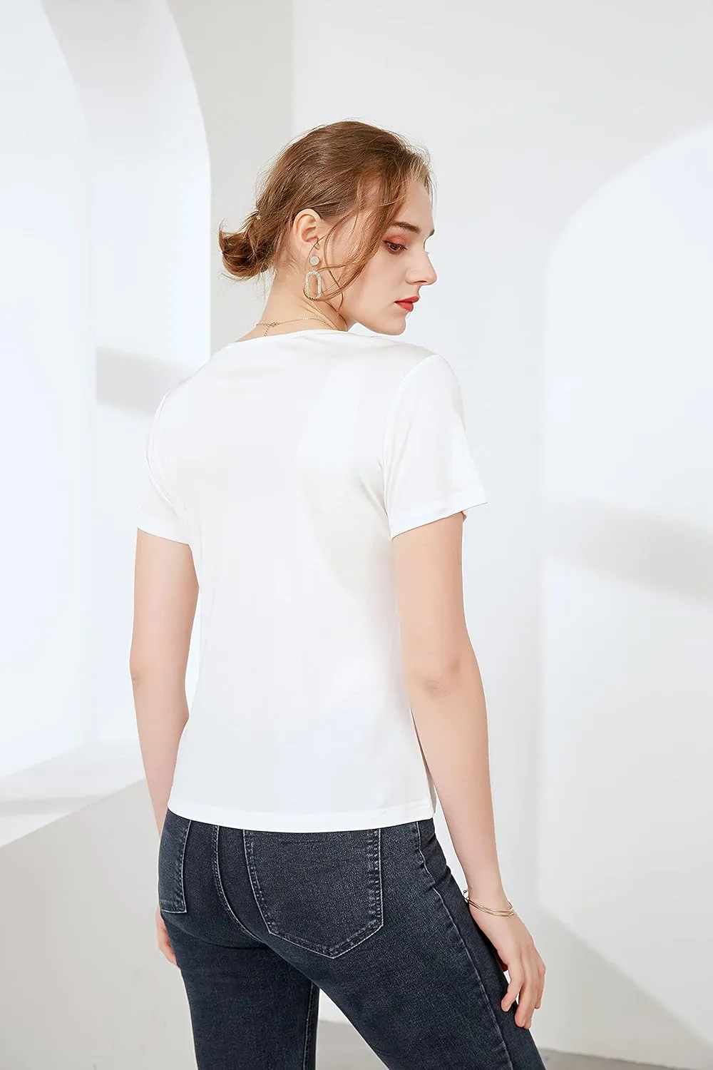 Alexander Women's Pure Mulberry Silk T-Shirt Tops
