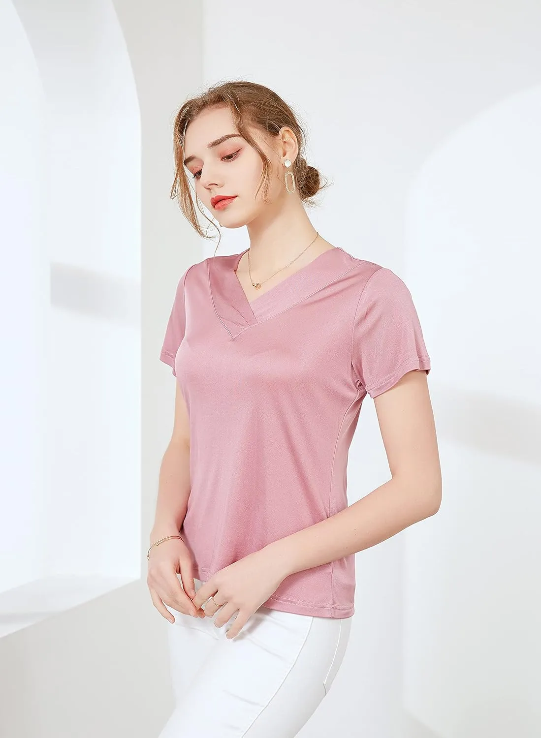 Alexander Women's Pure Mulberry Silk T-Shirt Tops