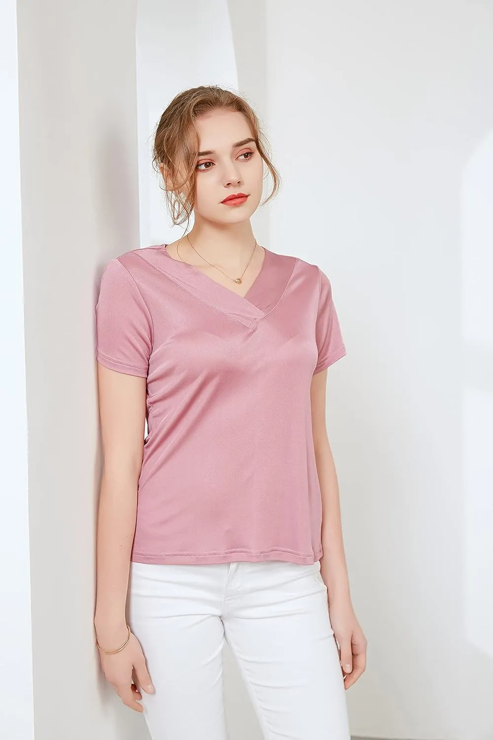 Alexander Women's Pure Mulberry Silk T-Shirt Tops