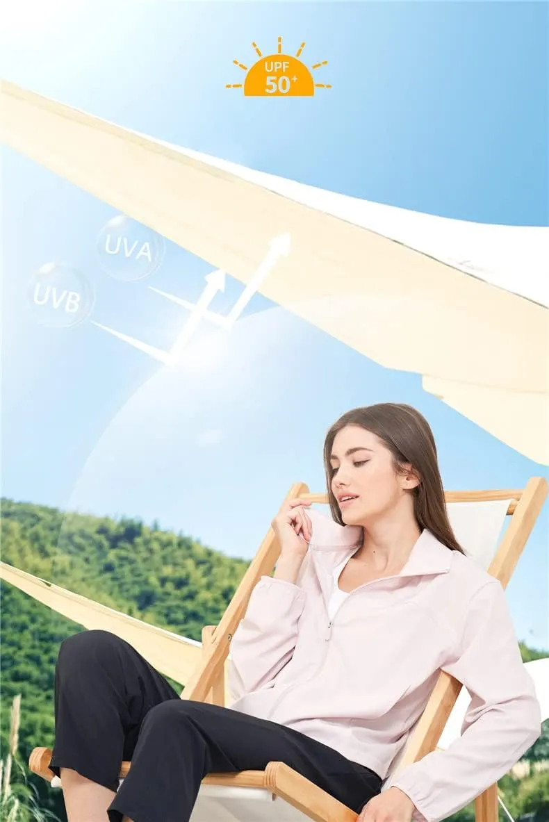 altiland Women's UPF 50  Sun Protection Outdoor Workout Running Jackets Zip Up Lightweight Cooling Shirt
