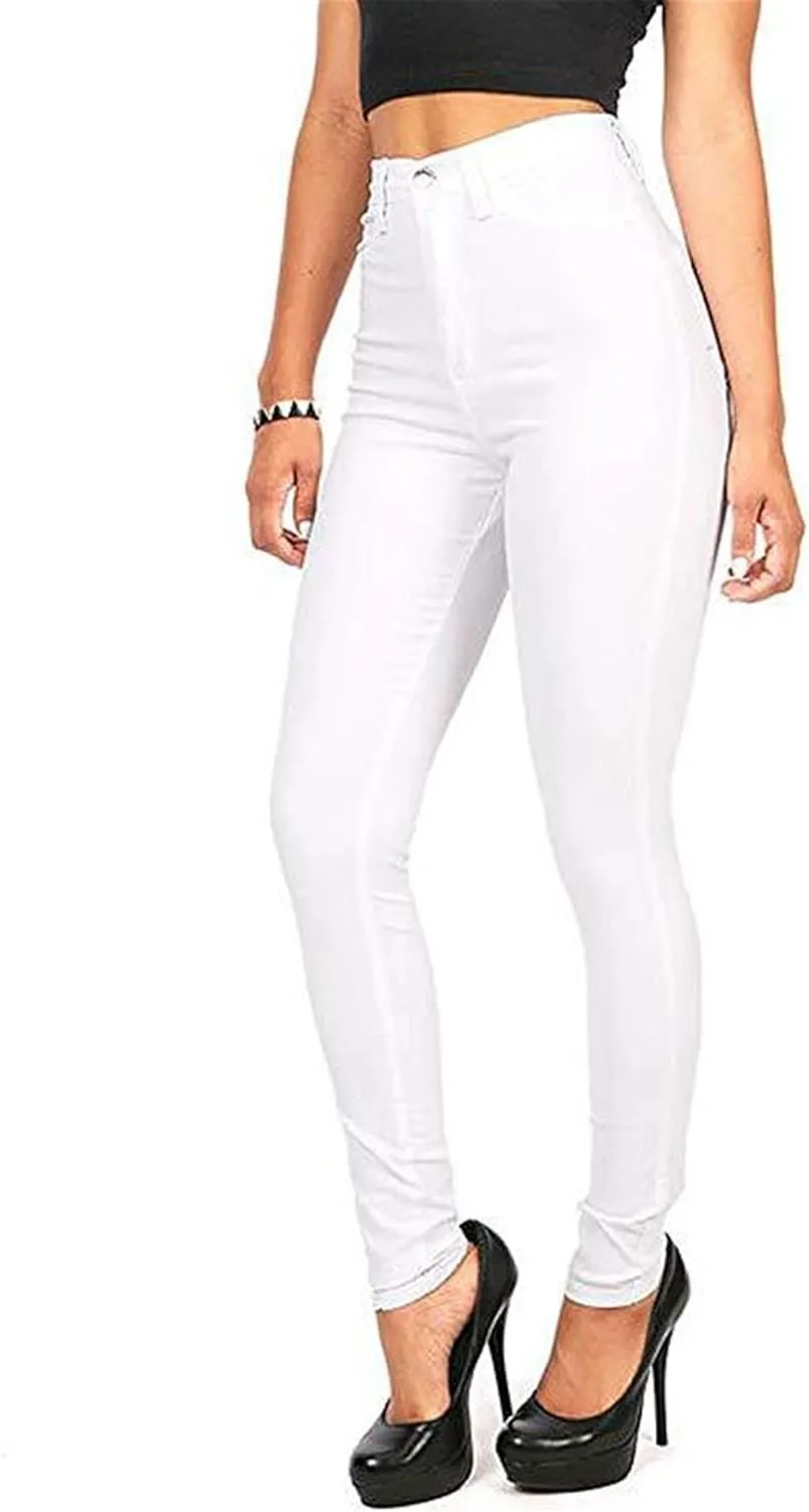 Andongnywell Womens Super Stretch Comfort High Waist High Rise Skinny Jeans Pants