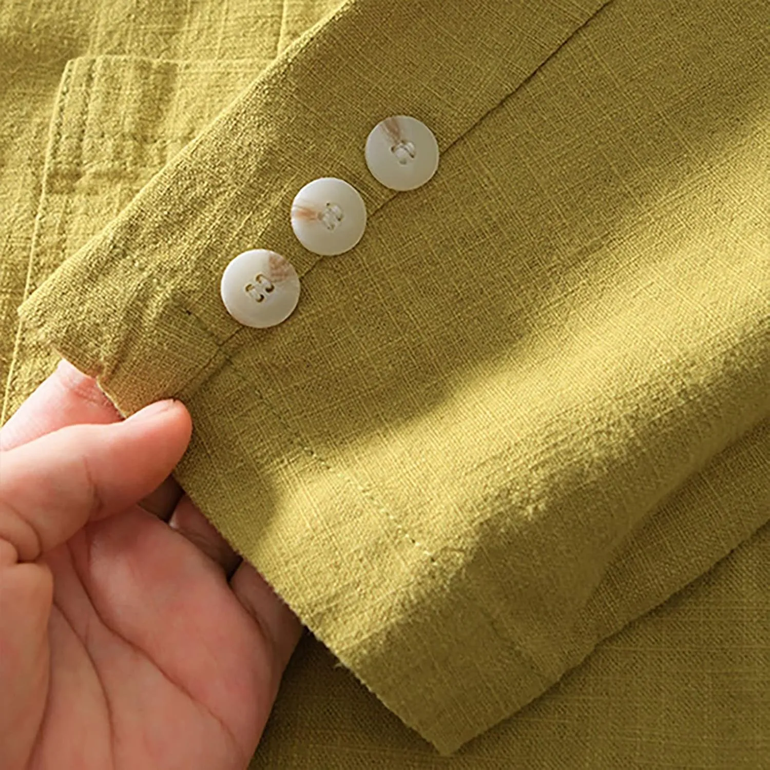 Aniywn Mens Cotton Linen Blazer Jacket Summer Casual Lightweight Blazer Coats Coat with Two Button Pockets for Daily Suits
