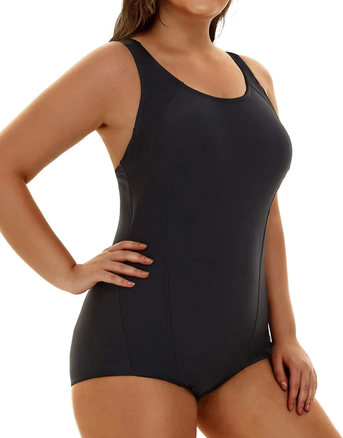 Aqua Eve Plus Size Swimsuits Athletic One Piece Bathing Suit for Women Tummy Control Slimming Swimwear