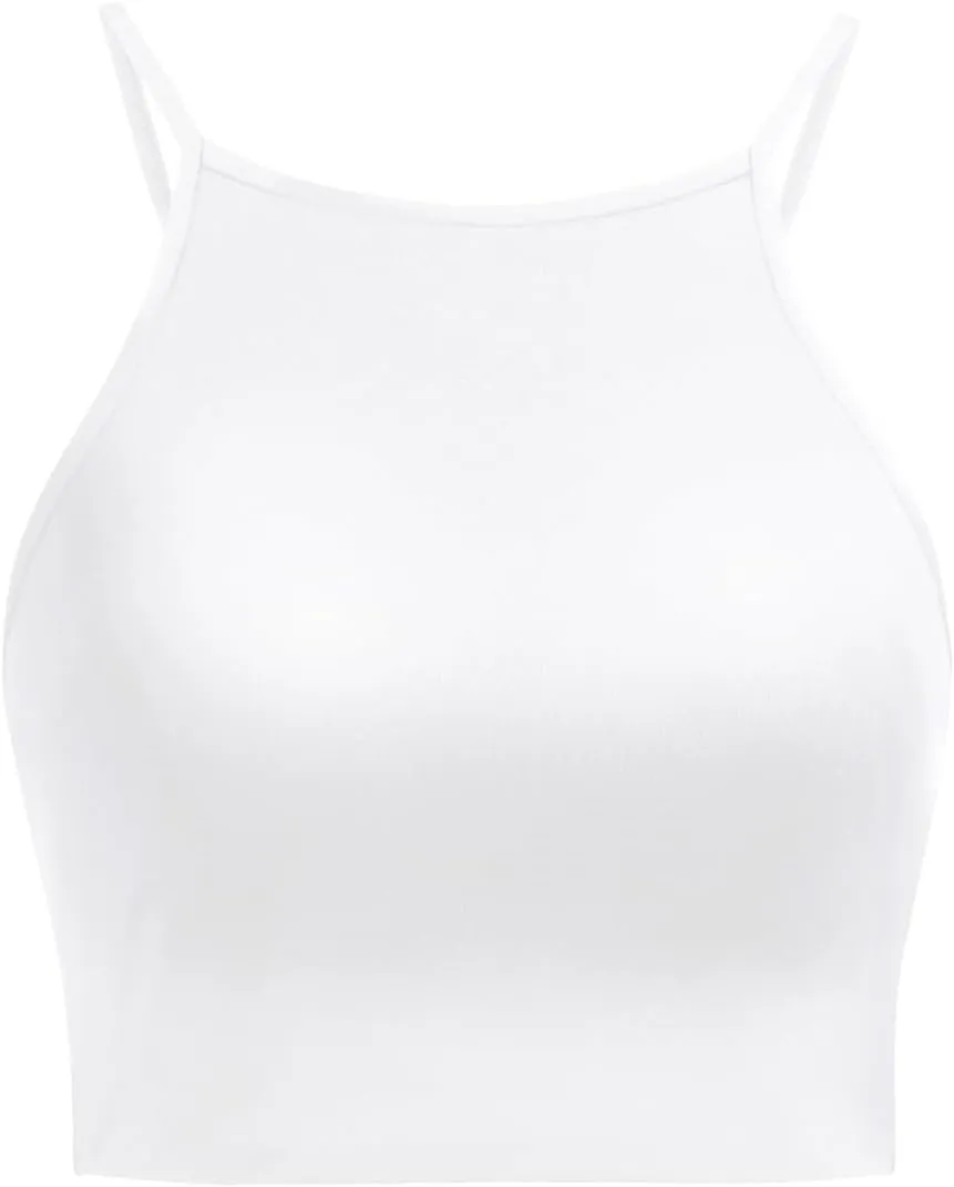 Aqua Eve Women's Sport Bra Bikini Tops Racerback Swimsuit High Neck Bathing Suit Crop Swim Tops Only No Bottom