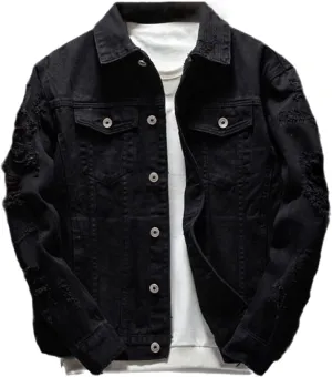 Autumn Men's Women Jean Jacket Slim Fit Cotton Denim Jacket Red White Black Ripped Hole Jean Coats Men Cowboy Outwear
