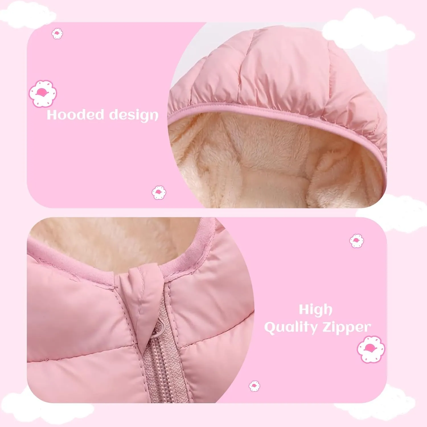 Baby Boys Girls Winter Coats, Thick Hooded Down Kids Infants Toddlers Winter Warm Jacket Outerwear for 2-7 Years