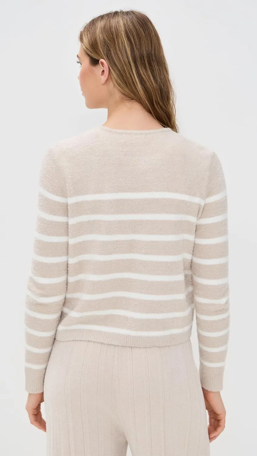 Barefoot Dreams Women's Cozy Chic Lite Striped Cardigan with Button