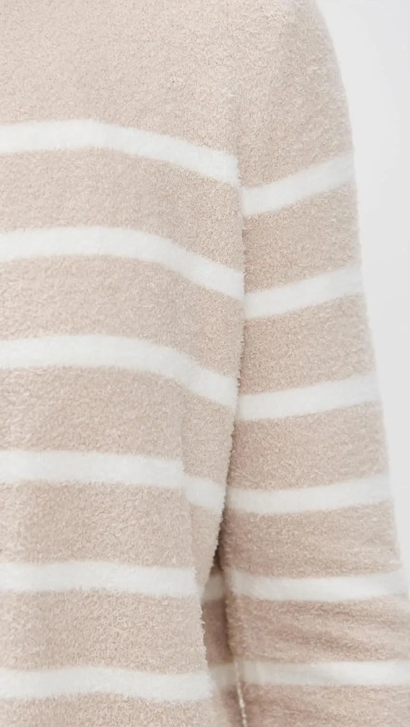 Barefoot Dreams Women's Cozy Chic Lite Striped Cardigan with Button