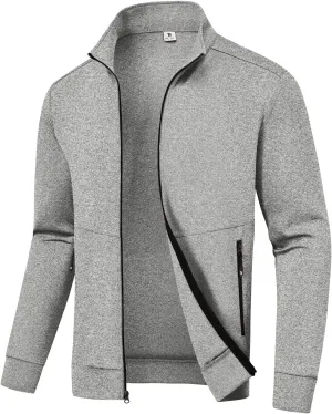 BASUDAM Men's Track Jackets Lightweight Warm Up Casual Coat Athletic Workout Running Jacket with Zipper Pockets