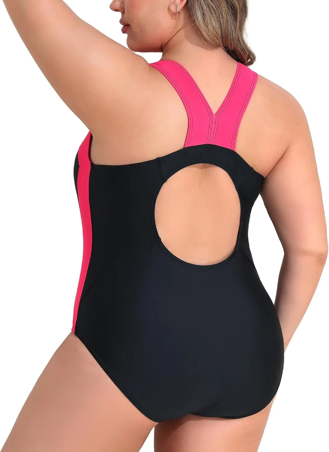 beautyin Plus Size Womens Swimsuit One Piece Athletic Racerback Bathing Suits
