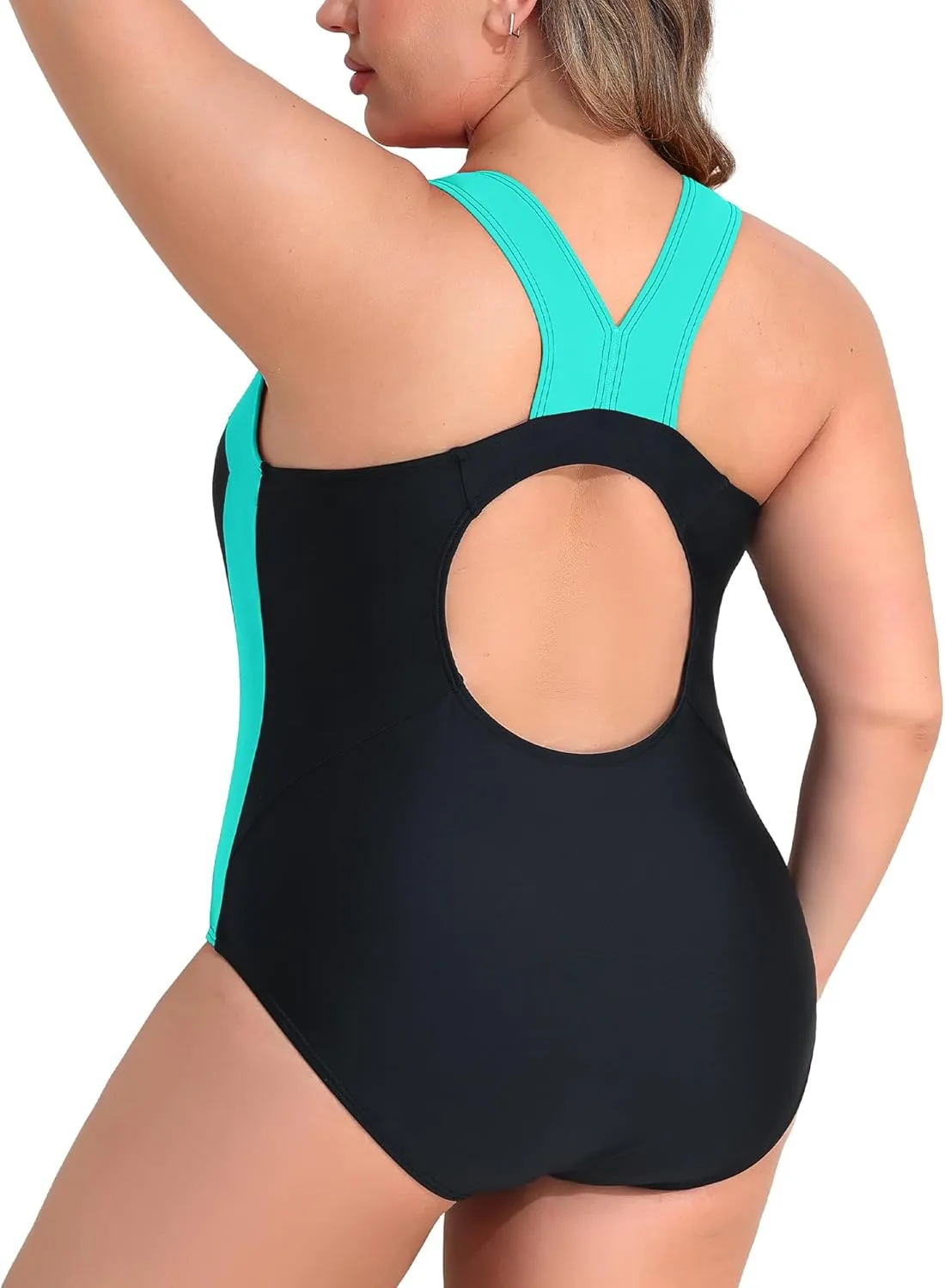 beautyin Plus Size Womens Swimsuit One Piece Athletic Racerback Bathing Suits