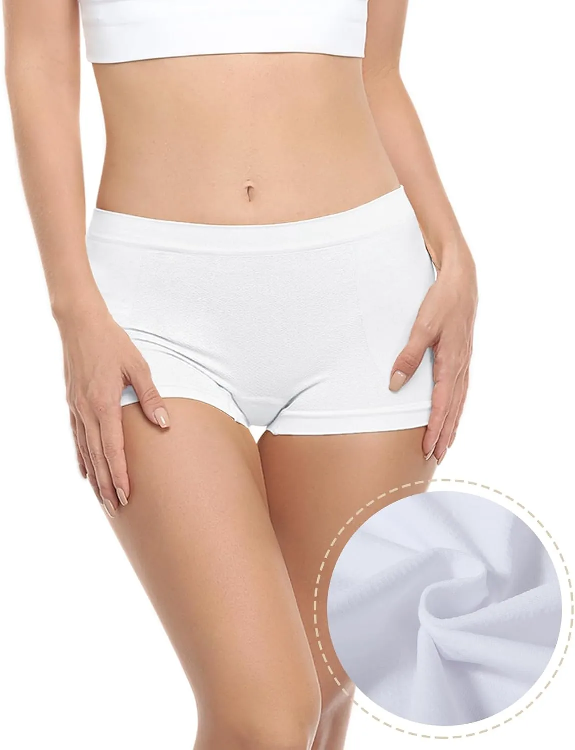 Begrily Boy Shorts Underwear for Women, Ladies Nylon Stretch Comfort Flex Fit Seamless Boyshort Panties Boxer Briefs 5 Pack