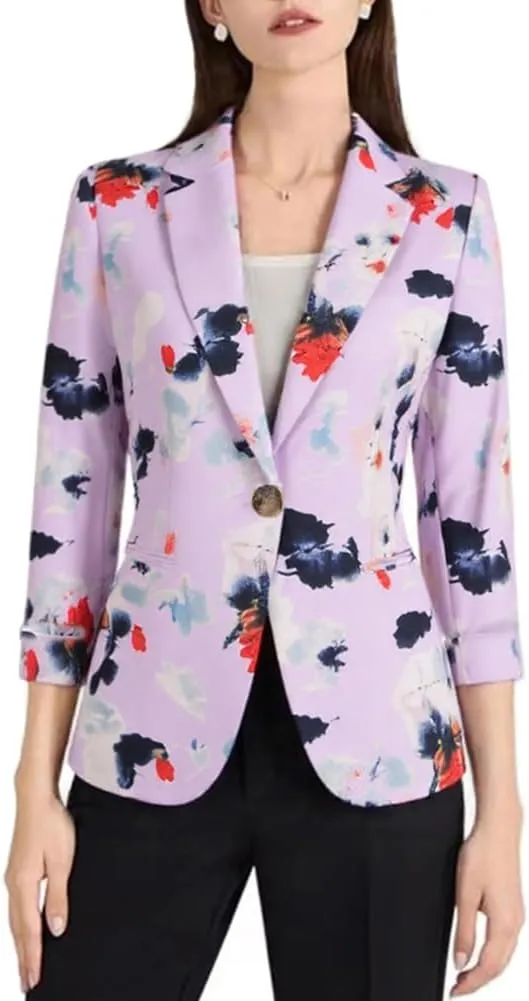 Beninos Womens 3/4 Sleeve Lightweight Office Work Suit Jacket Blazer