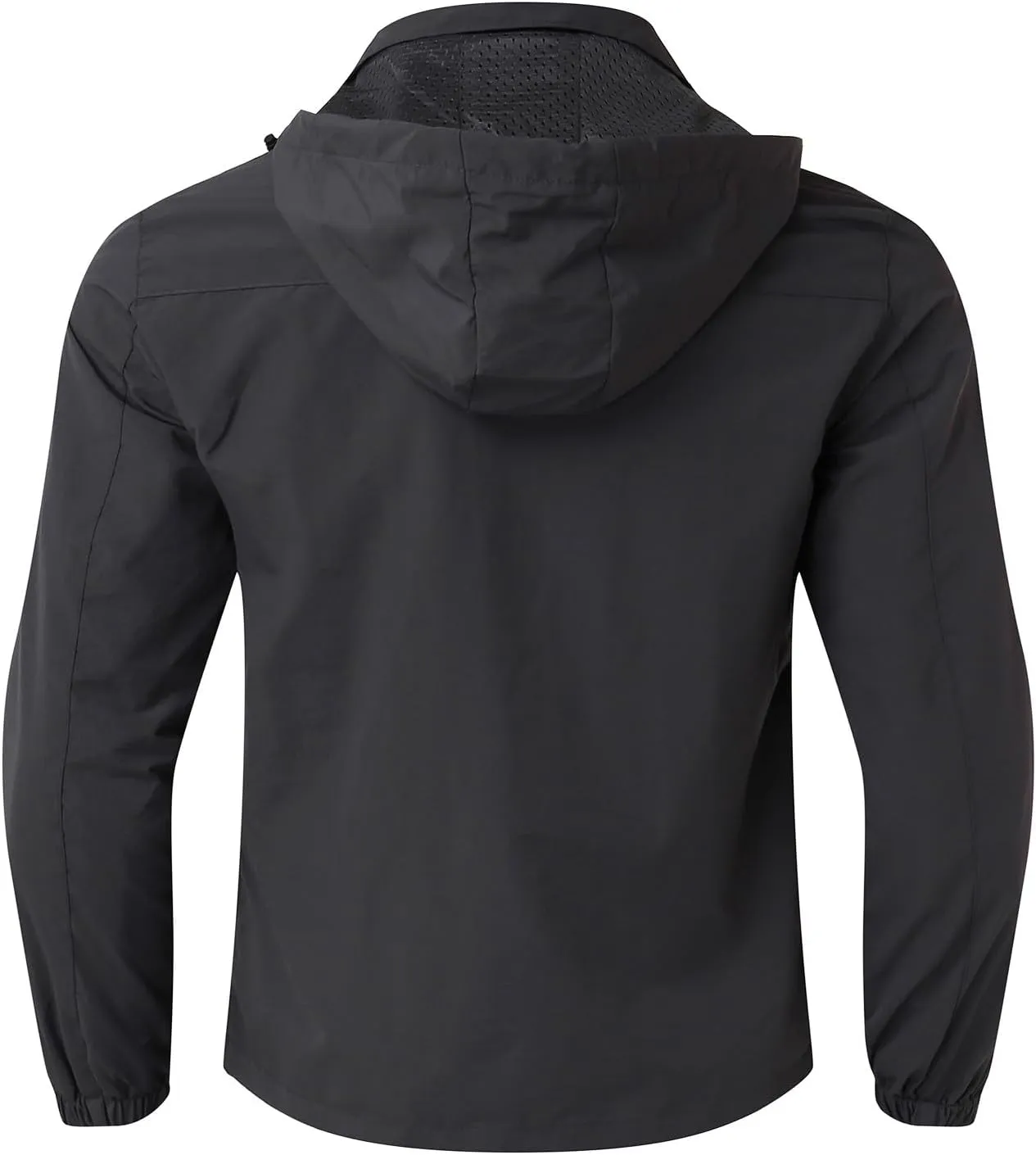 BIFUTON Waterproof Jackets for Men Lightweight Full Zip Up Hoodie Long Sleeve Windbreaker Jackets Sports Hiking Trench Coats