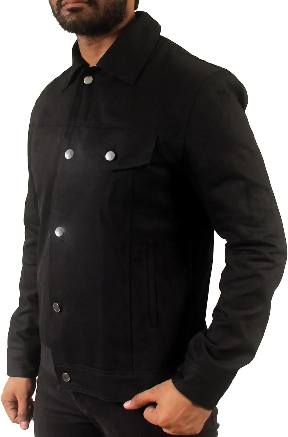 Black Denim Jean Jacket lightweight Concert & Work for Mens Fashion, Western, and Winter Trucker Styles in One Jacket
