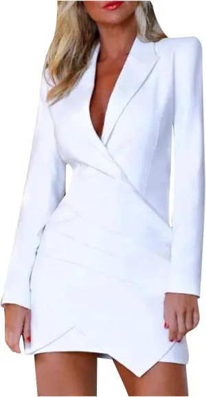 Blazer Dress for Women Trendy Colorblock Coats Double Breasted Long Sleeve Jackets with Pockets