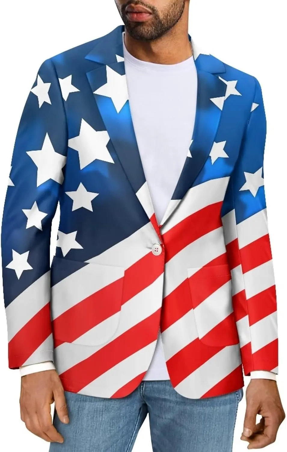 Blazer for Men Regular Fit Suit Jacket Sport Coats with Pocket One Button Formal Dress Jacket