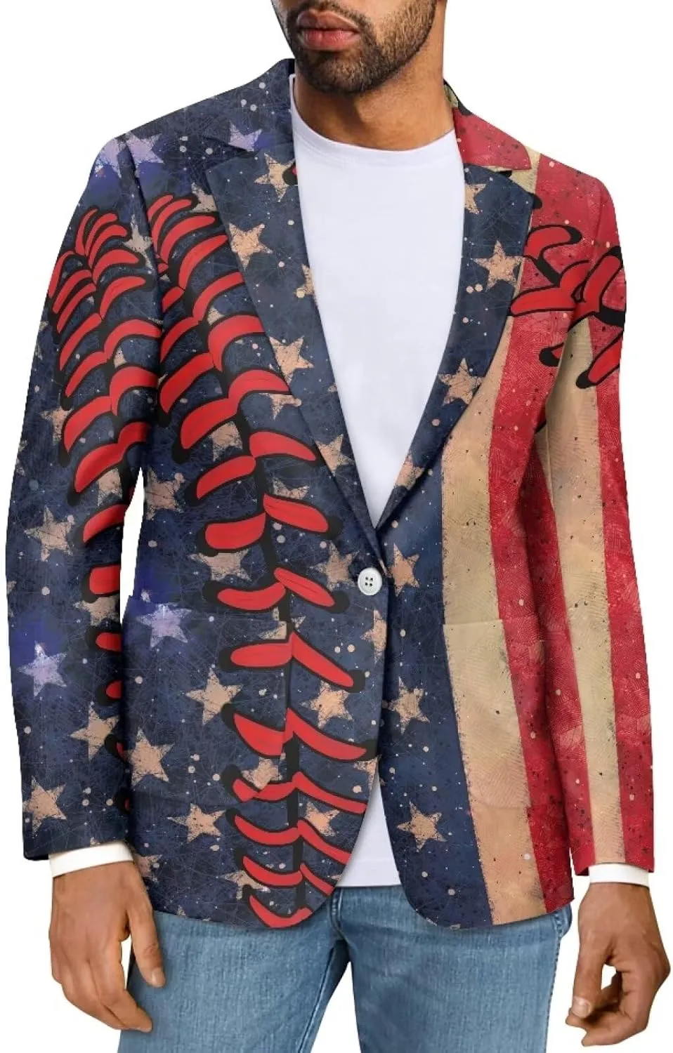 Blazer for Men Regular Fit Suit Jacket Sport Coats with Pocket One Button Formal Dress Jacket