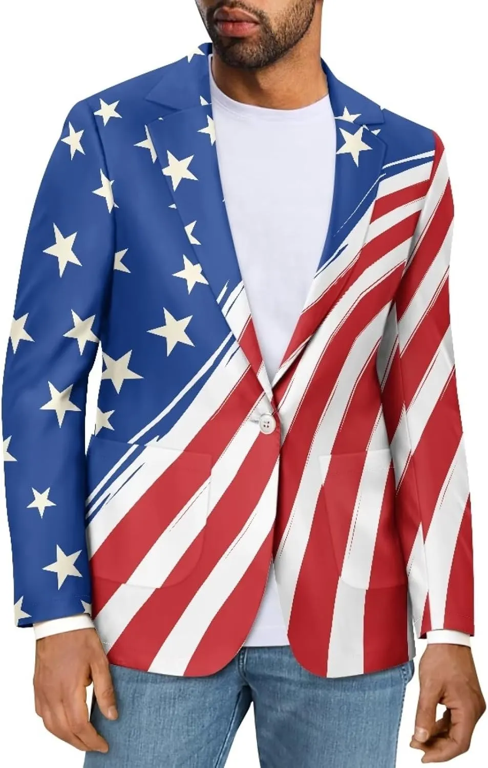 Blazer for Men Regular Fit Suit Jacket Sport Coats with Pocket One Button Formal Dress Jacket