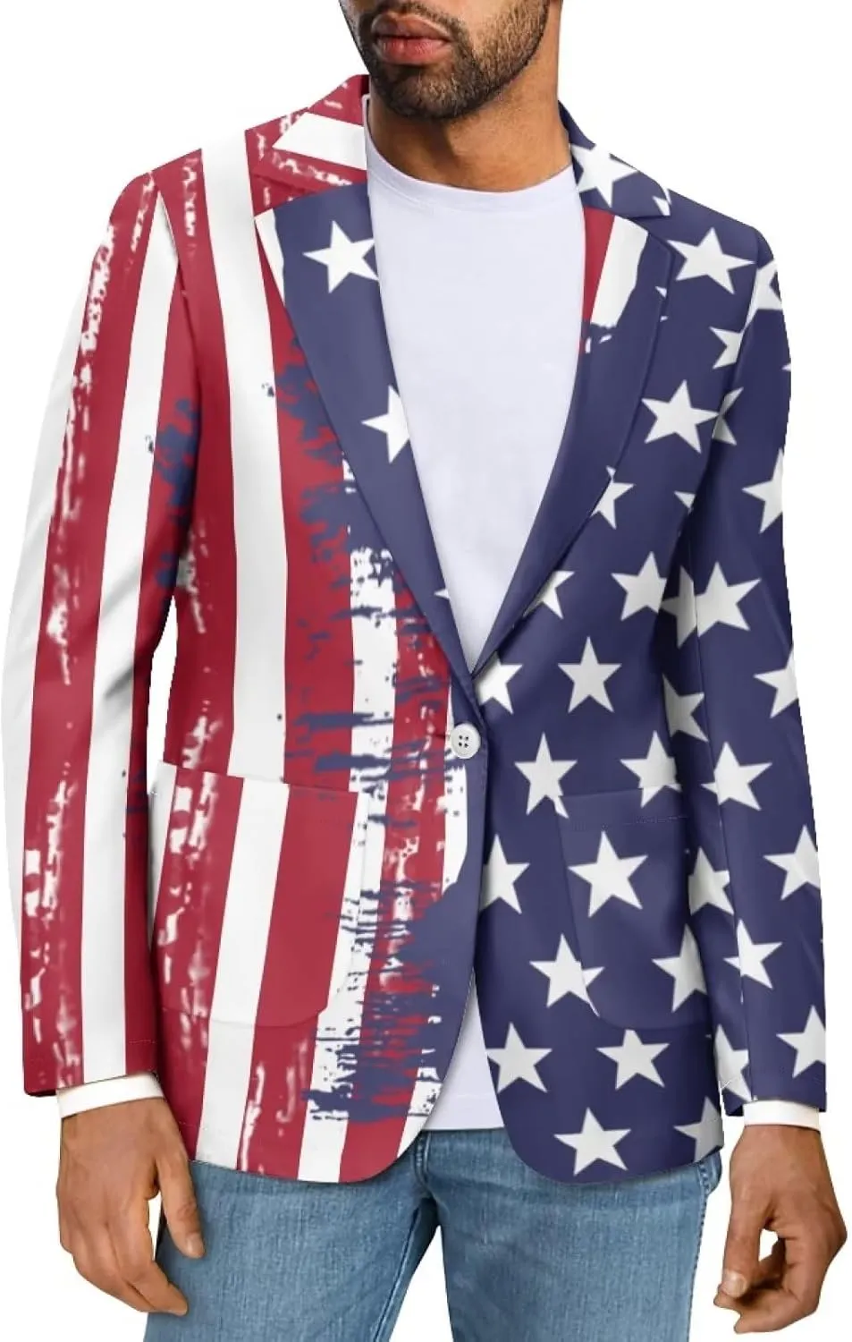 Blazer for Men Regular Fit Suit Jacket Sport Coats with Pocket One Button Formal Dress Jacket