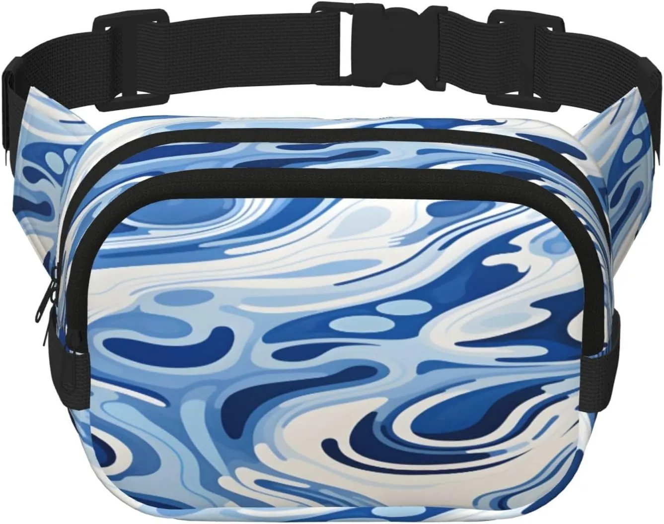 Blue Abstract Painting Funny Pack Waist Pack for Women Men, Double Layer Pack for Workout Running Travelling