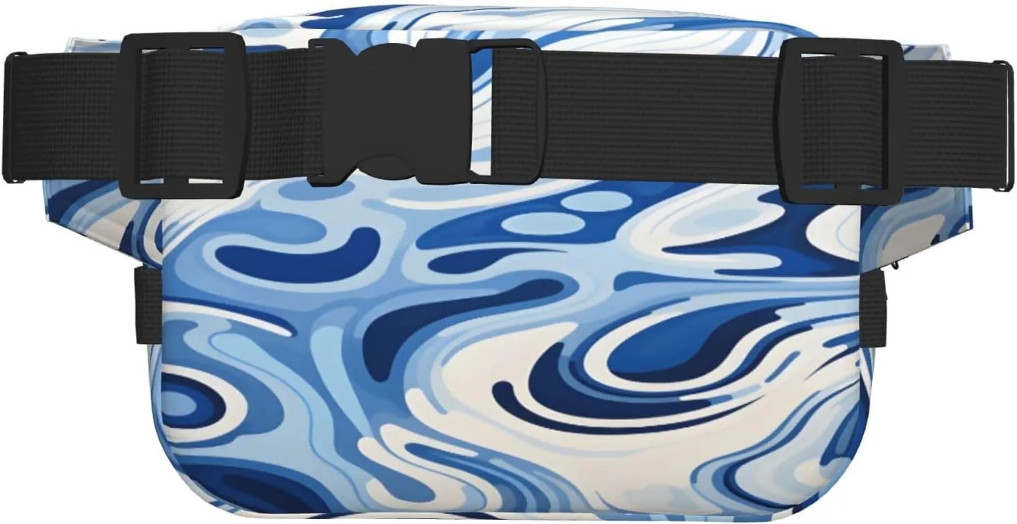 Blue Abstract Painting Funny Pack Waist Pack for Women Men, Double Layer Pack for Workout Running Travelling