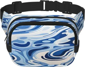 Blue Abstract Painting Funny Pack Waist Pack for Women Men, Double Layer Pack for Workout Running Travelling