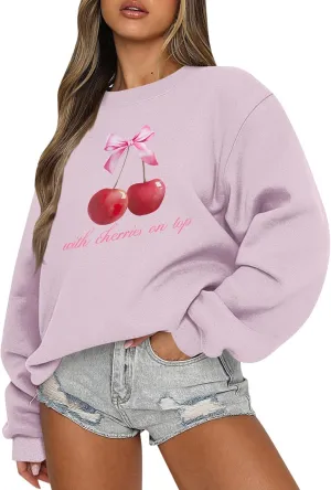Bow Sweatshirt Women Cute Preppy Clothes Long Sleeve Graphic Clean Girl Aesthetic Spring Outfits Clothes