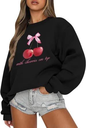 Bow Sweatshirt Women Cute Preppy Clothes Long Sleeve Graphic Clean Girl Aesthetic Spring Outfits Clothes