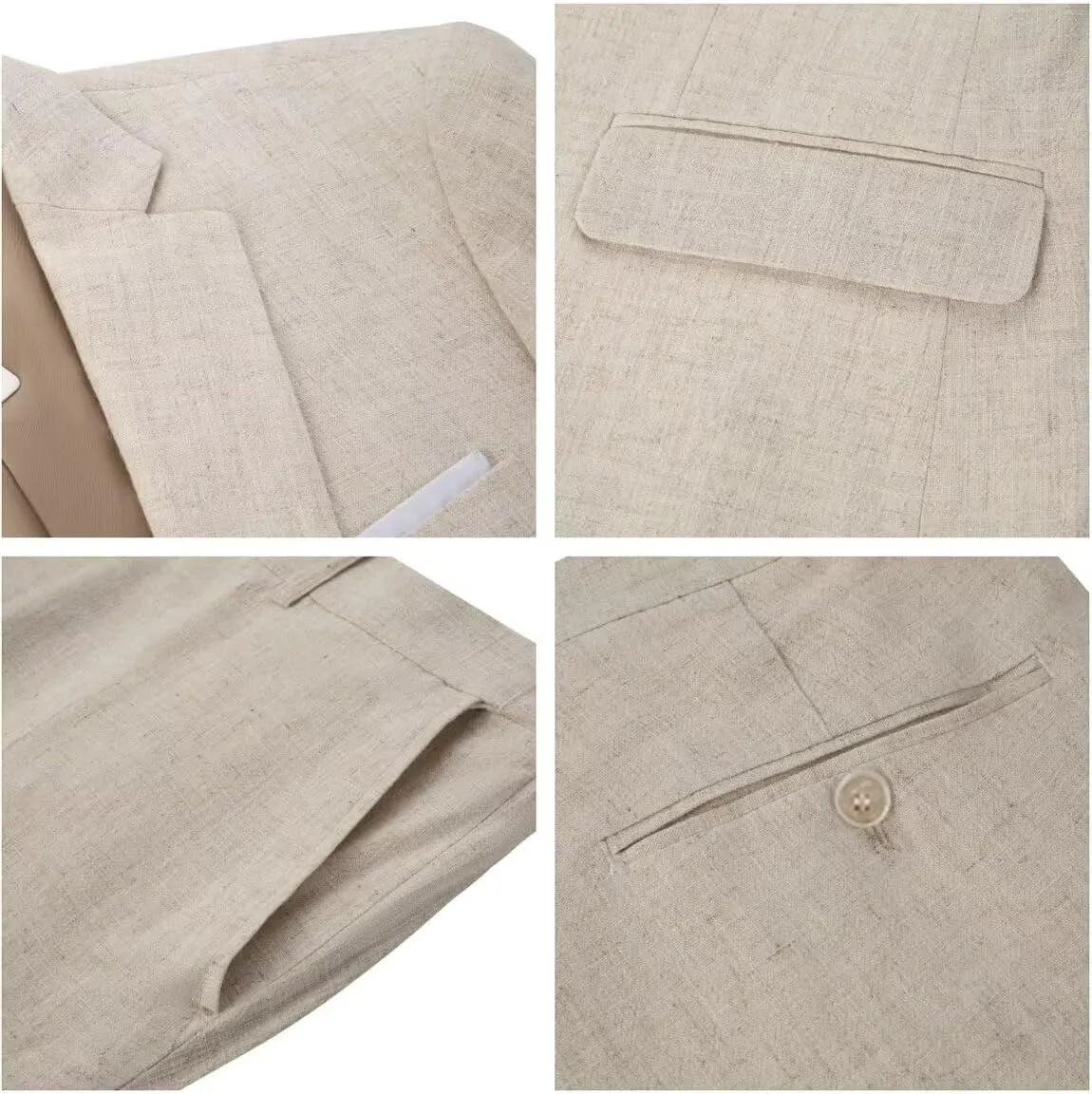 Boys Linen Suit Slim Fit 3 Piece Summer Beach Wedding Light Weight Suit Kids Linen Suit Jacket Vest Pant Set