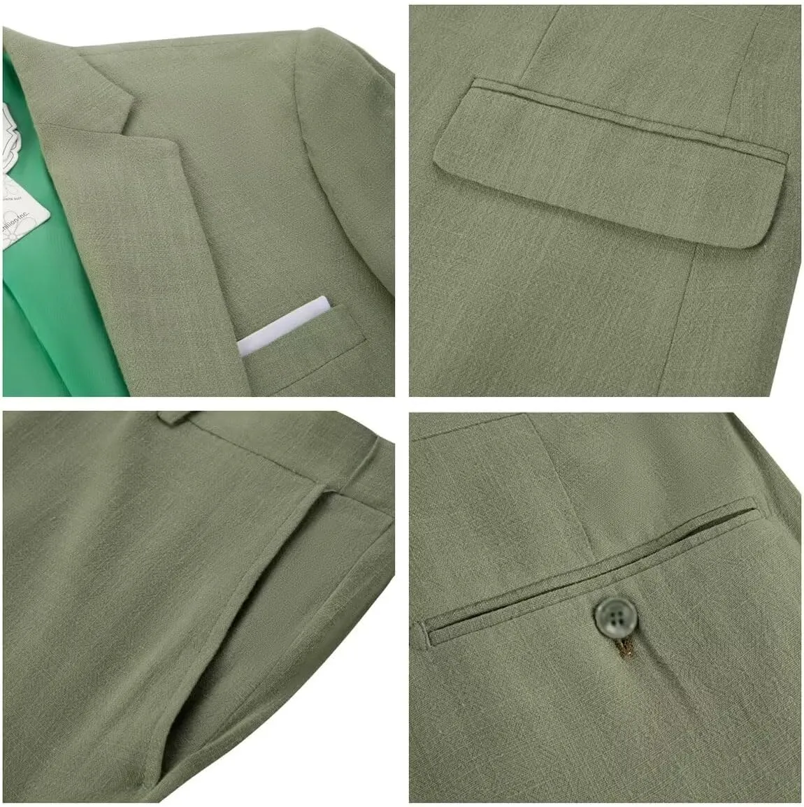 Boys Linen Suit Slim Fit 3 Piece Summer Beach Wedding Light Weight Suit Kids Linen Suit Jacket Vest Pant Set