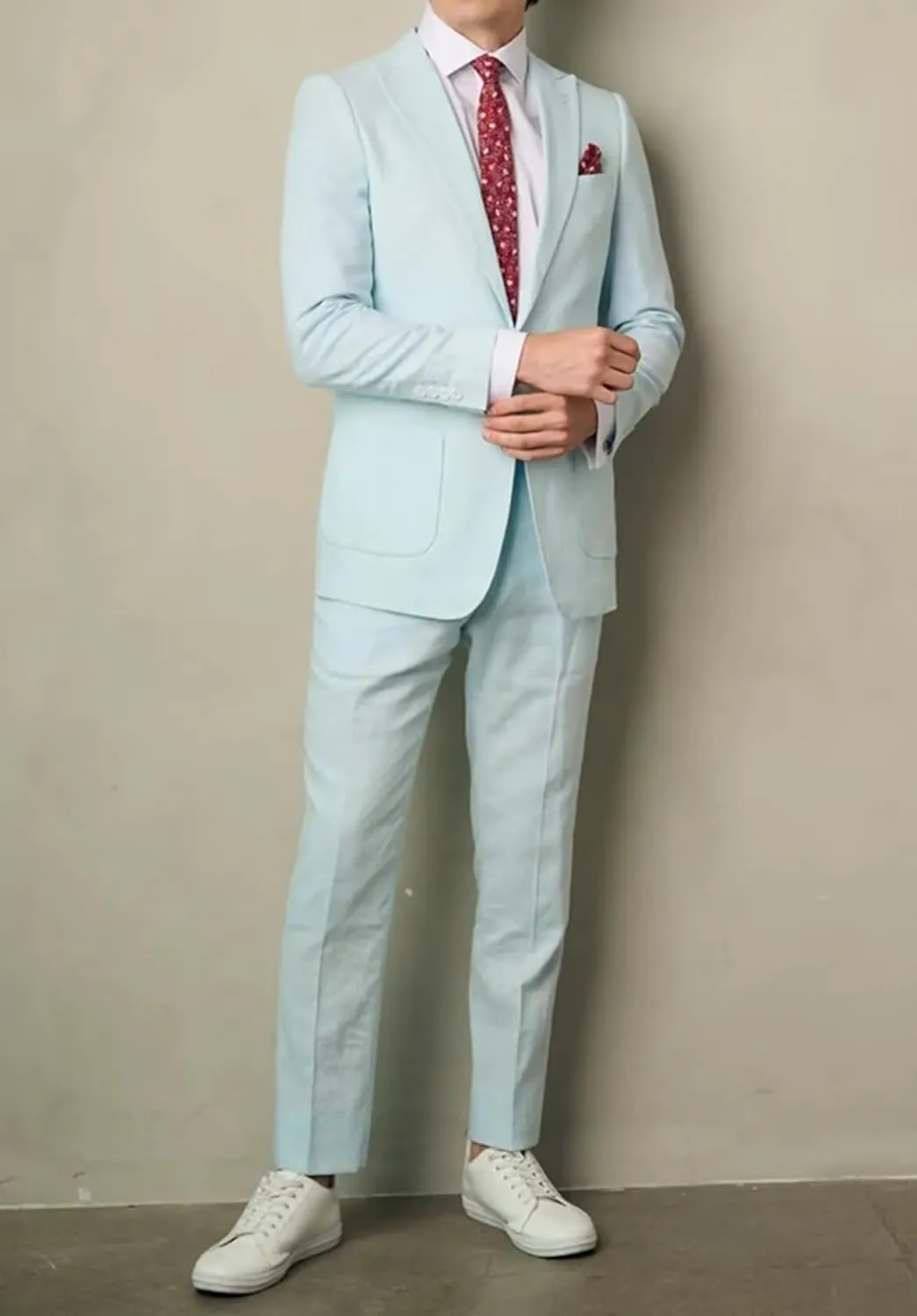 Boys Linen Suits Casual 2 Piece Summer Beach Wedding Tuxedo Suit for Boy Ring Bearer Outfit