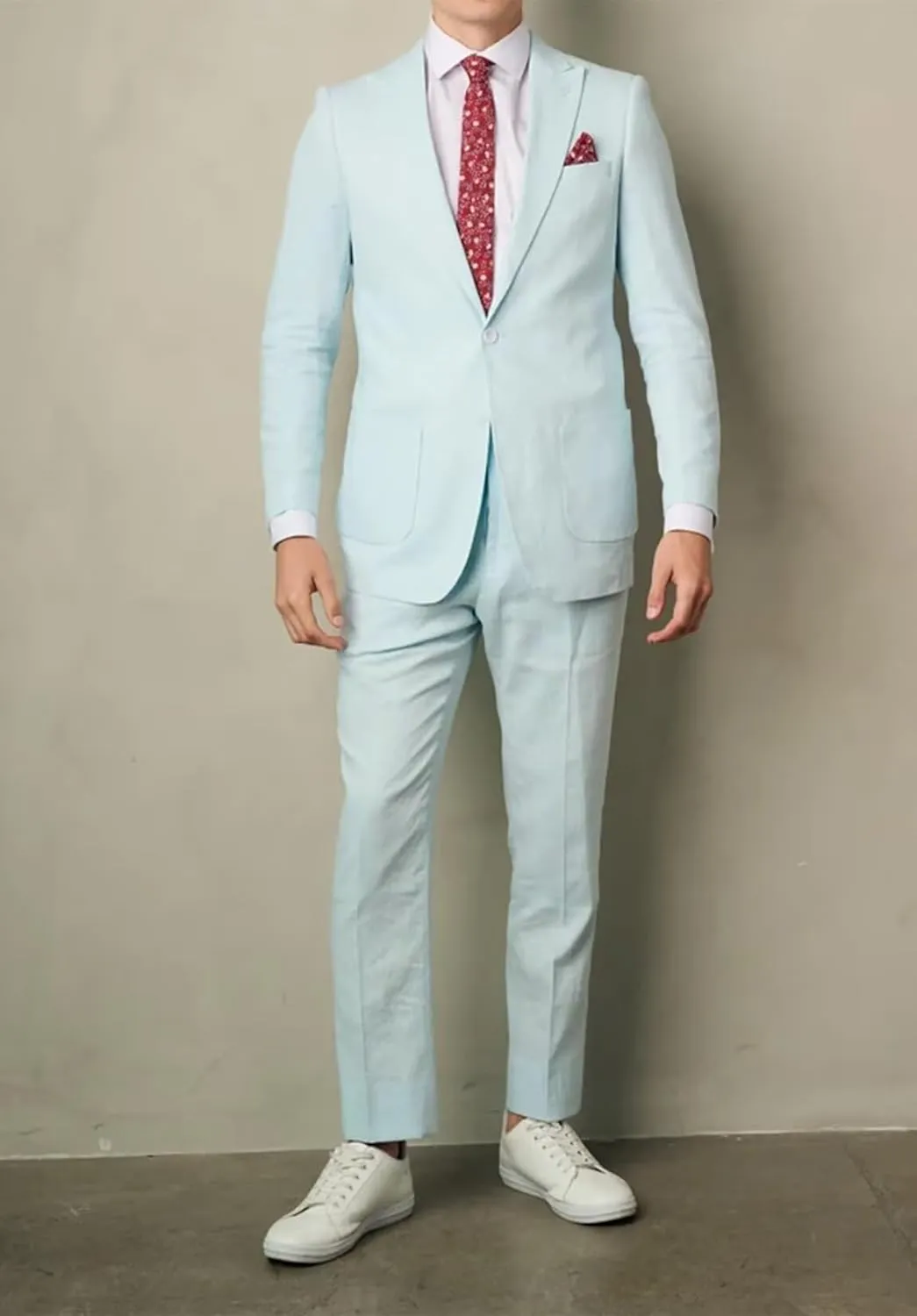 Boys Linen Suits Casual 2 Piece Summer Beach Wedding Tuxedo Suit for Boy Ring Bearer Outfit